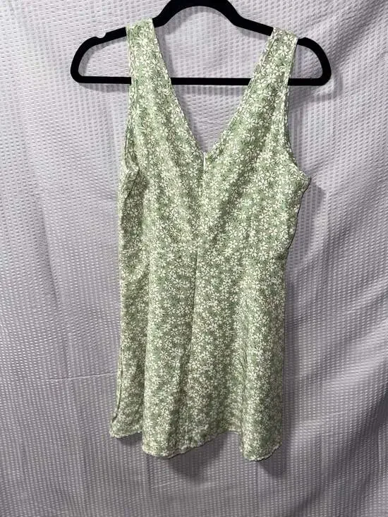 Reformation Calix V-Neck Mini Dress in Mento Green Floral - Picture 2 of 2